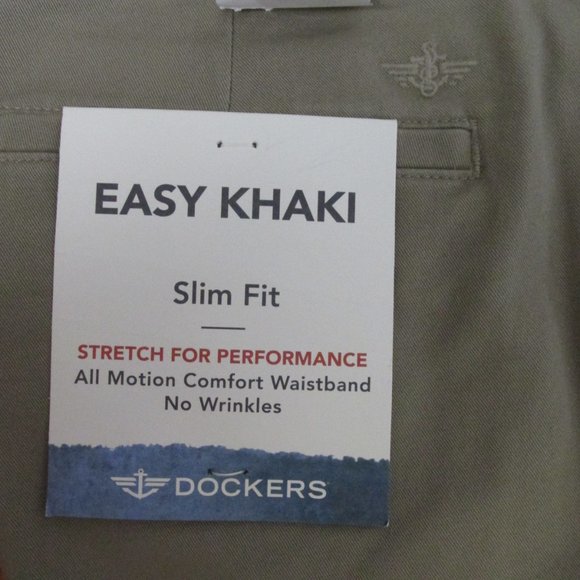 DOCKERS MEN'S SIZE 29 X 29 PANTS EASY KHAKI TAN SLIM FIT ALL MOTION COMFORT NWT - Picture 7 of 10
